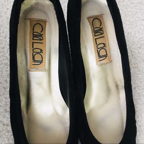 Black Suede Leather Cara Leigh Heels - Picture 5 of 6